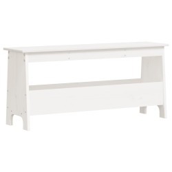 vidaXL Banco de recibidor madera maciza de pino blanco 100x28x45 cm