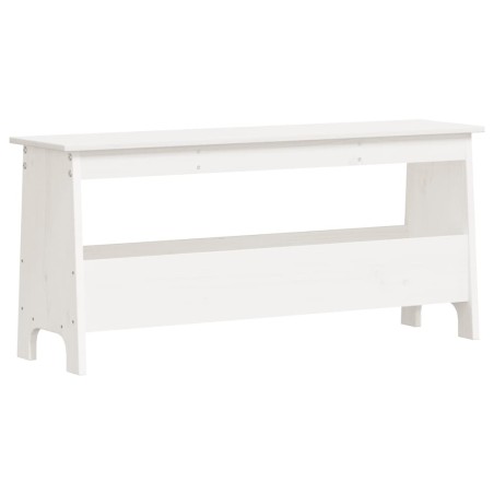 vidaXL Banco de recibidor madera maciza de pino blanco 100x28x45 cm