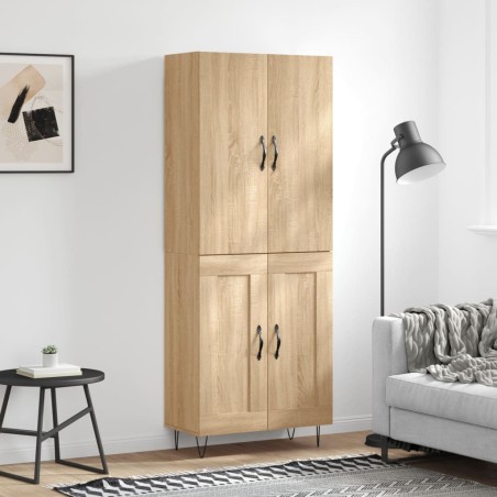 vidaXL Aparador alto madera contrachapada color roble 69,5x34x180 cm