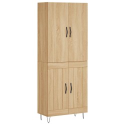 vidaXL Aparador alto madera contrachapada color roble 69,5x34x180 cm