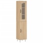 vidaXL Aparador de madera contrachapada roble Sonoma 34,5x34x180 cm vidaXL Aparador de madera contrachapada roble Sonoma 34,5x34x180 cm