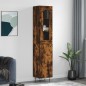 vidaXL Aparador de madera contrachapada roble ahumado 34,5x34x180 cm vidaXL Aparador de madera contrachapada roble ahumado 34,5x34x180 cm