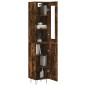 vidaXL Aparador de madera contrachapada roble ahumado 34,5x34x180 cm vidaXL Aparador de madera contrachapada roble ahumado 34,5x34x180 cm