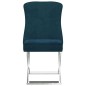 vidaXL Silla de comedor terciopelo acero inoxidable azul 53x52x98 cm vidaXL Silla de comedor terciopelo acero inoxidable azul 53x52x98 cm