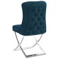 vidaXL Silla de comedor terciopelo acero inoxidable azul 53x52x98 cm vidaXL Silla de comedor terciopelo acero inoxidable azul 53x52x98 cm