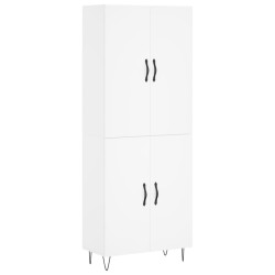 vidaXL Aparador alto madera contrachapada blanco 69,5x34x180 cm