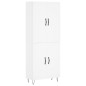 vidaXL Aparador alto madera contrachapada blanco 69,5x34x180 cm