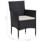 vidaXL Juego de comedor de jardín de 5 piezas negro vidaXL Juego de comedor de jardín de 5 piezas negro