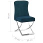 vidaXL Silla de comedor terciopelo acero inoxidable azul 53x52x98 cm vidaXL Silla de comedor terciopelo acero inoxidable azul 53x52x98 cm