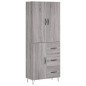 vidaXL Aparador alto madera contrachapada gris sonoma 69,5x34x180 cm vidaXL Aparador alto madera contrachapada gris sonoma 69,5x34x180 cm