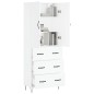 vidaXL Aparador alto madera contrachapada blanco 69,5x34x180 cm