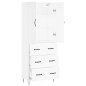 vidaXL Aparador alto madera contrachapada blanco 69,5x34x180 cm