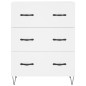 vidaXL Aparador alto madera contrachapada blanco 69,5x34x180 cm
