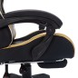 vidaXL Silla gaming con luces LED RGB cuero sintético dorado y negro