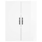 vidaXL Aparador alto madera contrachapada blanco brillo 69,5x34x180 cm