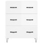 vidaXL Aparador alto madera contrachapada blanco brillo 69,5x34x180 cm
