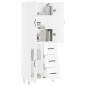 vidaXL Aparador alto madera contrachapada blanco 69,5x34x180 cm vidaXL Aparador alto madera contrachapada blanco 69,5x34x180 cm