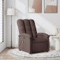 vidaXL Sillón de masaje reclinable de tela marrón oscuro vidaXL Sillón de masaje reclinable de tela marrón oscuro