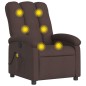 vidaXL Sillón de masaje reclinable de tela marrón oscuro vidaXL Sillón de masaje reclinable de tela marrón oscuro