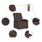 vidaXL Sillón de masaje reclinable de tela marrón oscuro vidaXL Sillón de masaje reclinable de tela marrón oscuro
