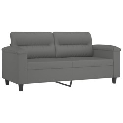 vidaXL Sofá de 2 plazas de tela de microfibra gris oscuro 140 cm