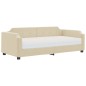vidaXL Sofá cama con colchón tela crema 90x200 cm vidaXL Sofá cama con colchón tela crema 90x200 cm