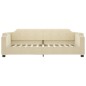 vidaXL Sofá cama con colchón tela crema 90x200 cm vidaXL Sofá cama con colchón tela crema 90x200 cm