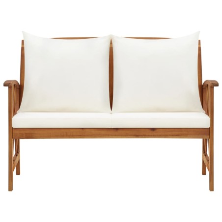 vidaXL Banco de jardín con cojines 119 cm madera maciza de acacia