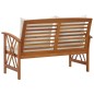 vidaXL Banco de jardín con cojines 119 cm madera maciza de acacia