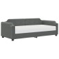 vidaXL Sofá cama con colchón tela gris oscuro 100x200 cm