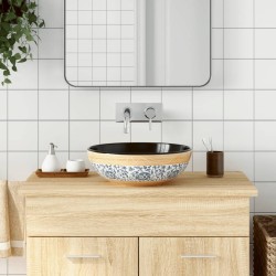 vidaXL Lavabo sobre encimera redondo cerámica multicolor Φ41x14 cm