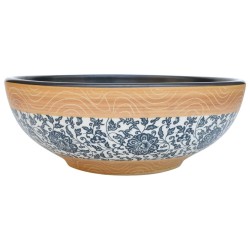 vidaXL Lavabo sobre encimera redondo cerámica multicolor Φ41x14 cm