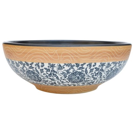 vidaXL Lavabo sobre encimera redondo cerámica multicolor Φ41x14 cm