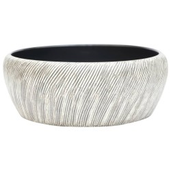 vidaXL Lavabo sobre encimera redondo cerámica negro y gris Φ41x14 cm