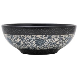 vidaXL Lavabo sobre encimera redondo cerámica negro y azul Φ41x14 cm