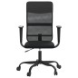 vidaXL Silla de oficina altura ajustable tela malla y cuero PE negro
