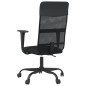 vidaXL Silla de oficina altura ajustable tela malla y cuero PE negro