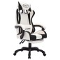 vidaXL Silla gaming con luces LED RGB cuero sintético negro y blanco vidaXL Silla gaming con luces LED RGB cuero sintético negro y blanco