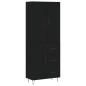 vidaXL Aparador alto madera contrachapada negro 69,5x34x180 cm vidaXL Aparador alto madera contrachapada negro 69,5x34x180 cm