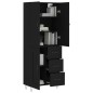 vidaXL Aparador alto madera contrachapada negro 69,5x34x180 cm vidaXL Aparador alto madera contrachapada negro 69,5x34x180 cm