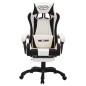 vidaXL Silla gaming con luces LED RGB cuero sintético negro y blanco vidaXL Silla gaming con luces LED RGB cuero sintético negro y blanco
