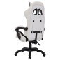 vidaXL Silla gaming con luces LED RGB cuero sintético negro y blanco vidaXL Silla gaming con luces LED RGB cuero sintético negro y blanco