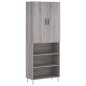 vidaXL Aparador alto madera contrachapada gris sonoma 69,5x34x180 cm vidaXL Aparador alto madera contrachapada gris sonoma 69,5x34x180 cm