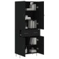 vidaXL Aparador alto madera contrachapada negro 69,5x34x180 cm vidaXL Aparador alto madera contrachapada negro 69,5x34x180 cm