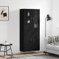 vidaXL Aparador alto madera contrachapada negro 69,5x34x180 cm vidaXL Aparador alto madera contrachapada negro 69,5x34x180 cm