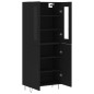 vidaXL Aparador alto madera contrachapada negro 69,5x34x180 cm vidaXL Aparador alto madera contrachapada negro 69,5x34x180 cm