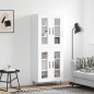 vidaXL Aparador alto madera contrachapada blanco 69,5x34x180 cm vidaXL Aparador alto madera contrachapada blanco 69,5x34x180 cm