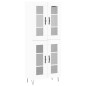 vidaXL Aparador alto madera contrachapada blanco brillo 69,5x34x180 cm