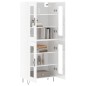 vidaXL Aparador alto madera contrachapada blanco brillo 69,5x34x180 cm
