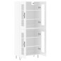 vidaXL Aparador alto madera contrachapada blanco brillo 69,5x34x180 cm